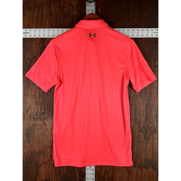 Under Armour Performance Golf Tech Polo Shirt Loose Fit Hyper Pink Men Small NEW - Picture 7 of 8